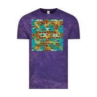 Cloud Purple western aztec leopard glitter seamless pattern Vintage Tee - FaDigitalArtStudio