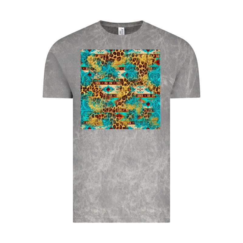 Western Aztec Leopard Glitter Seamless Pattern Vintage Tee by FaDigitalArtStudio | Teevron