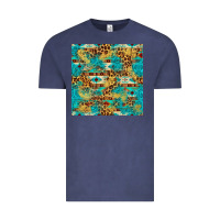 Vintage Denim western aztec leopard glitter seamless pattern Vintage Tee - FaDigitalArtStudio