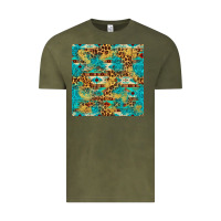 Vintage Olive western aztec leopard glitter seamless pattern Vintage Tee - FaDigitalArtStudio