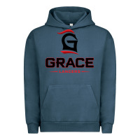 Pigment Midnight Navy grace college & seminary lancers1 vectorized Urban Hoodie - linhVisuals