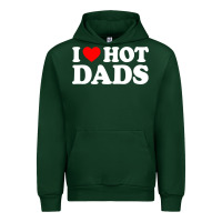 Forest Green i love hot dads shirt i heart Urban Hoodie - linhVisuals