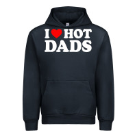 Navy i love hot dads shirt i heart Urban Hoodie - linhVisuals