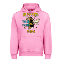 Fuchsia Pink blessed to bee called mimi Urban Hoodie - JahusDesignShop