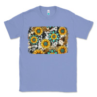 Colony Blue gemstone sunflower cowhide background Classic Tee - Jasminsmagicworld