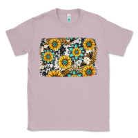 Lilac gemstone sunflower cowhide background Classic Tee - Jasminsmagicworld