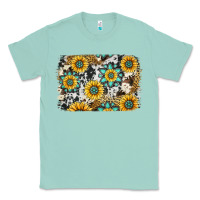 Seafoam gemstone sunflower cowhide background Classic Tee - Jasminsmagicworld
