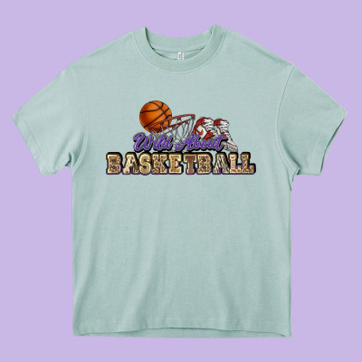 Wild About Basketball Heavy Core Tee Designed By Howdyjamesfarm