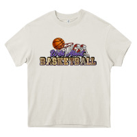 Cream Wild about Basketball Heavy Core Tee - HowdyJamesFarm