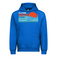 Cobalt vintage california wave surf retro 80s california beach surfing Urban Hoodie - linhVisuals