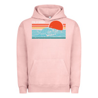 Pigment Salmon vintage california wave surf retro 80s california beach surfing Urban Hoodie - linhVisuals