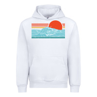 White vintage california wave surf retro 80s california beach surfing Urban Hoodie - linhVisuals