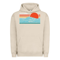 Pigment French Oak vintage california wave surf retro 80s california beach surfing Urban Hoodie - linhVisuals