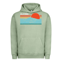 Pigment Oil Green vintage california wave surf retro 80s california beach surfing Urban Hoodie - linhVisuals