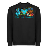Black peace love hanukkah Heavyweight Sweatshirt - AdoDesignShop