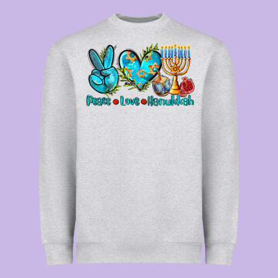 Peace Love Hanukkah Heavyweight Sweatshirt Designed By Adodesignshop