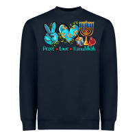 Navy peace love hanukkah Heavyweight Sweatshirt - AdoDesignShop