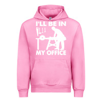 Fuchsia Pink i'll be in my office carpenter woodworking Urban Hoodie - linhVisuals