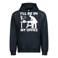 Navy i'll be in my office carpenter woodworking Urban Hoodie - linhVisuals