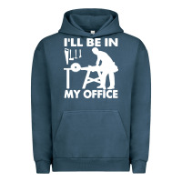 Pigment Midnight Navy i'll be in my office carpenter woodworking Urban Hoodie - linhVisuals