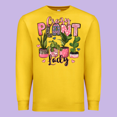 Crazy Plant Lady Houseplants Premium Sweatshirt Designed By Jahusdesignshop