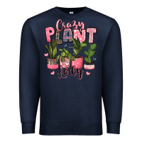 Navy crazy plant lady houseplants Premium Sweatshirt - JahusDesignShop