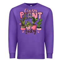 Purple crazy plant lady houseplants Premium Sweatshirt - JahusDesignShop