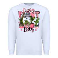 White crazy plant lady houseplants Premium Sweatshirt - JahusDesignShop