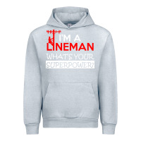 Heather Grey im a lineman whats your superpower Urban Hoodie - linhVisuals