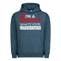 Pigment Midnight Navy im a lineman whats your superpower Urban Hoodie - linhVisuals