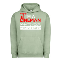 Pigment Oil Green im a lineman whats your superpower Urban Hoodie - linhVisuals