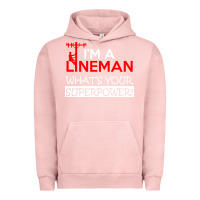 Pigment Salmon im a lineman whats your superpower Urban Hoodie - linhVisuals