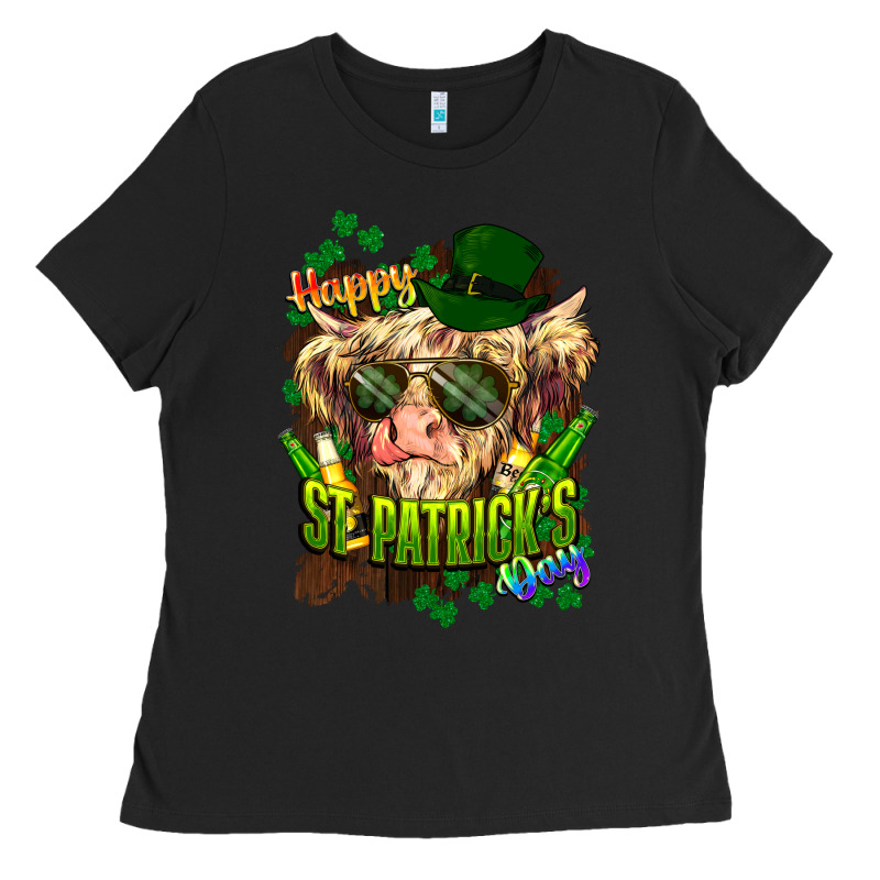 St. Patrick's Day Cow Ladies Tee by HowdyJamesFarm | Teevron