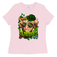 Bubblegum Pink St. Patrick's Day Cow Ladies Tee - HowdyJamesFarm