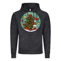 Vintage Black christmas tree and gnome Vintage Hoodie - BundleAndBundleShop