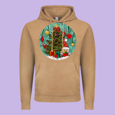 Christmas Tree And Gnome Vintage Hoodie Designed By Bundleandbundleshop