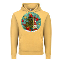 Vintage Mustard christmas tree and gnome Vintage Hoodie - BundleAndBundleShop