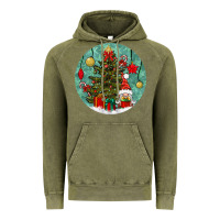 Vintage Olive christmas tree and gnome Vintage Hoodie - BundleAndBundleShop