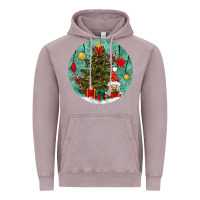 Vintage Zinc christmas tree and gnome Vintage Hoodie - BundleAndBundleShop