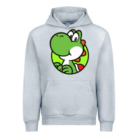 Heather Grey Cartoon Yoshi Urban Hoodie - linhVisuals