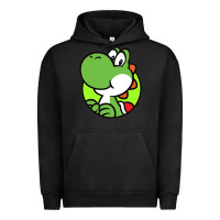 Pigment Black Cartoon Yoshi Urban Hoodie - linhVisuals