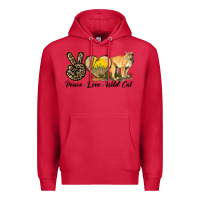 Cardinal Peace Love Wild cat Premium Hoodie - LillyAllenDesigns