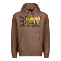 Chestnut Peace Love Wild cat Premium Hoodie - LillyAllenDesigns