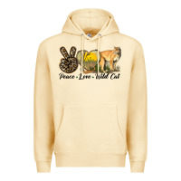 Pina Colada Peace Love Wild cat Premium Hoodie - LillyAllenDesigns