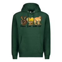 Sports Green Peace Love Wild cat Premium Hoodie - LillyAllenDesigns