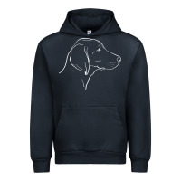 Navy weimaraner t  shirt weimaraner dog line art Urban Hoodie - linhVisuals