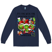 Navy it's fine we're fine everythıng is fine! nursecre Long Sleeve Tee - FaDigitalArtStudio
