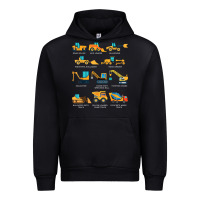 Black construction excavator vehicle boys builder heavy equipment t shirt Urban Hoodie - linhVisuals
