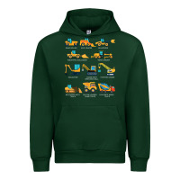 Forest Green construction excavator vehicle boys builder heavy equipment t shirt Urban Hoodie - linhVisuals