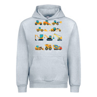 Heather Grey construction excavator vehicle boys builder heavy equipment t shirt Urban Hoodie - linhVisuals